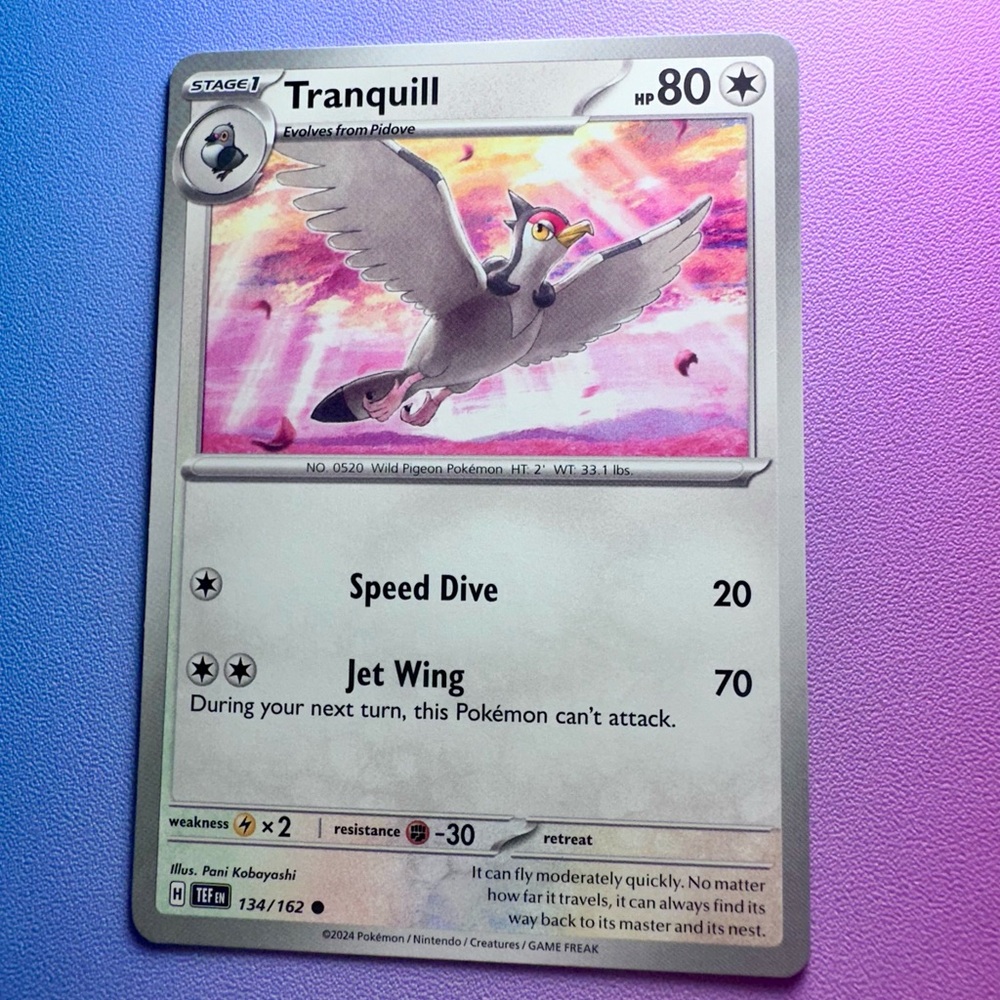 tranquill - 134/162 (common) — pokemon: temporal forces